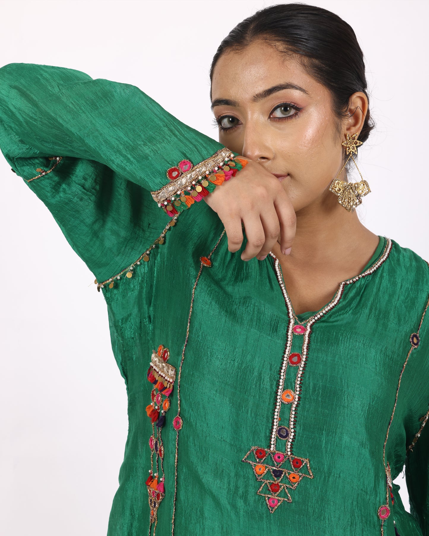Emerald Green Silk Suit