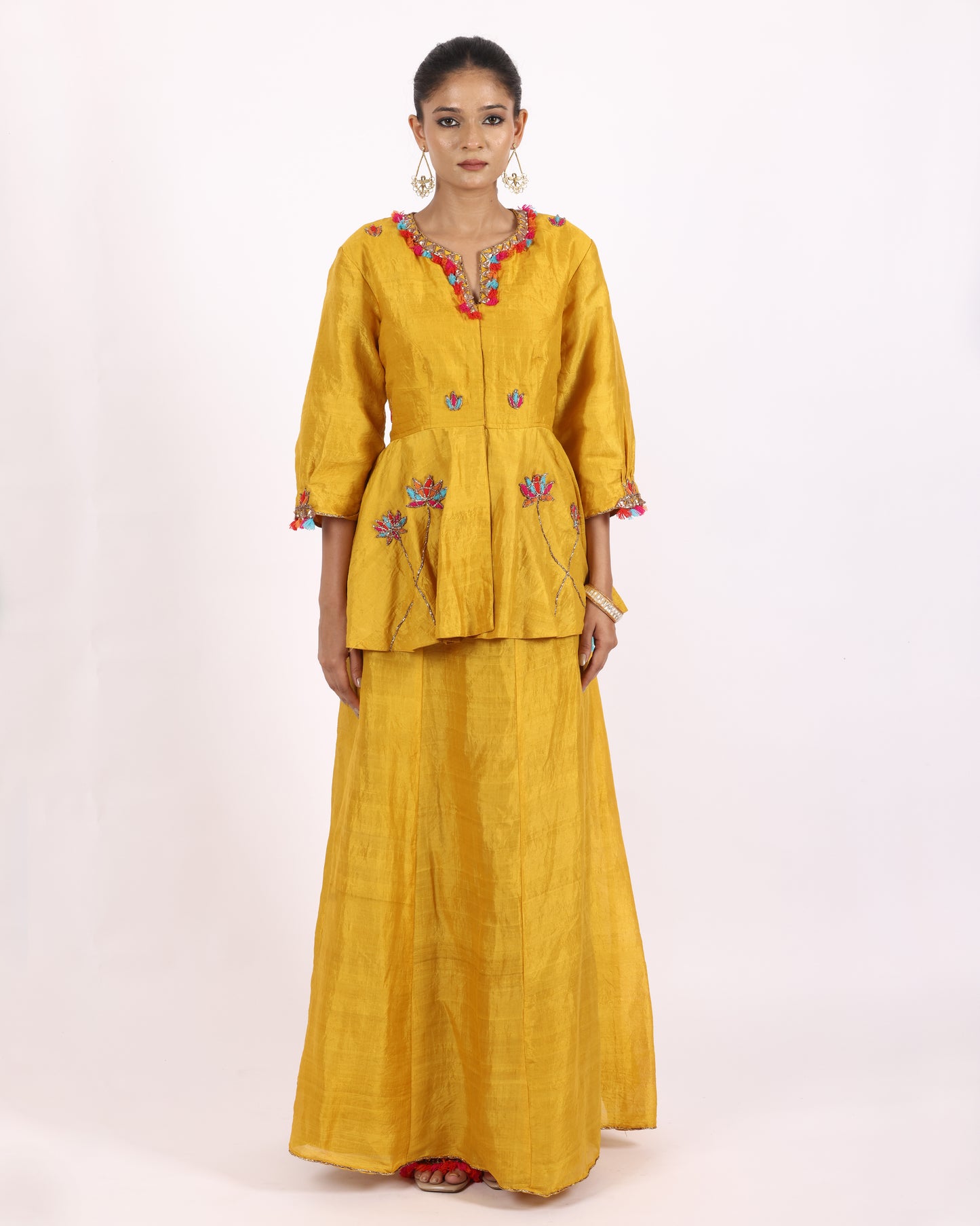 Mustard Yellow Silk Suit