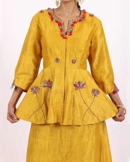 Mustard Yellow Silk Suit