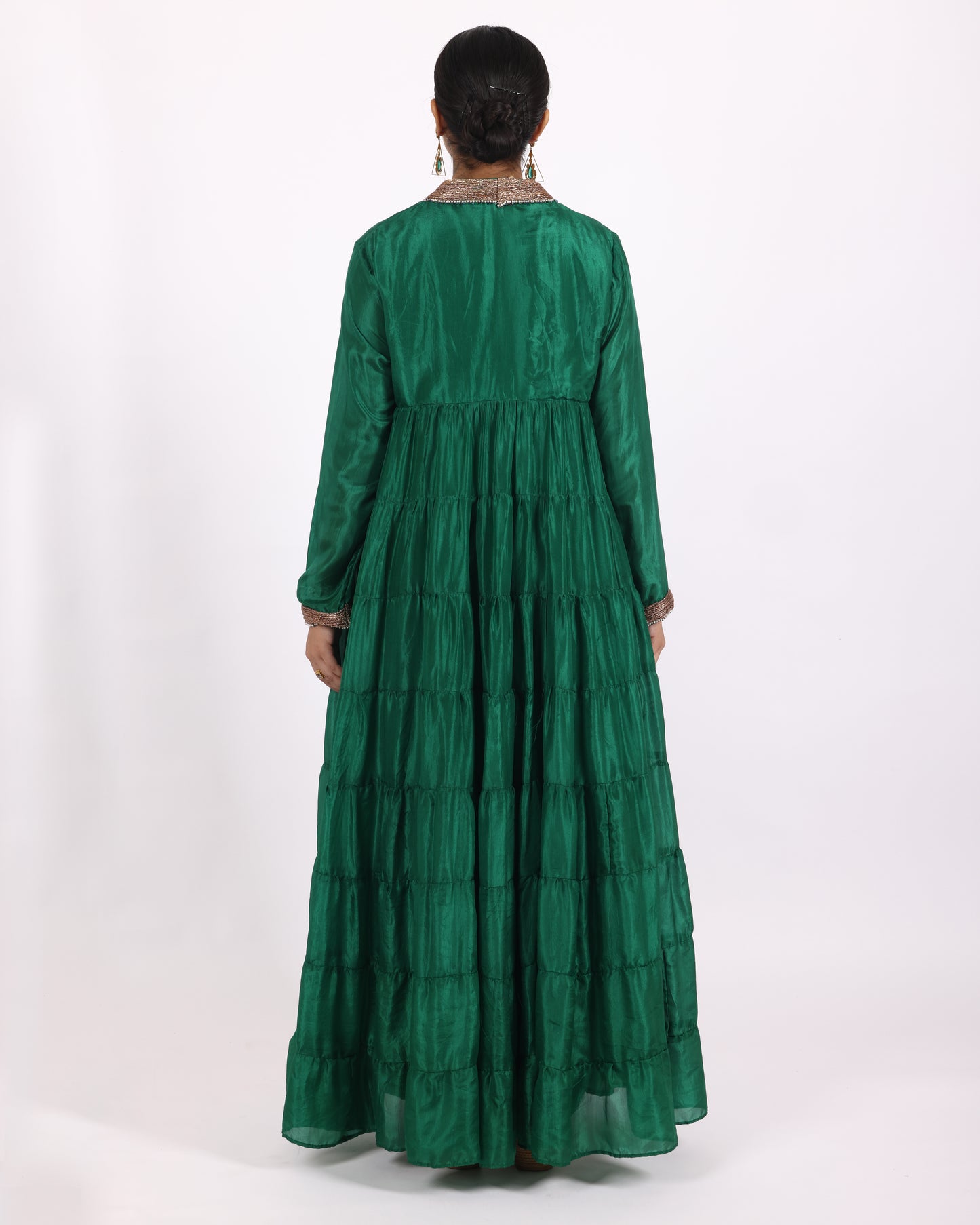 Luxurious Emerald Green Silk Suit
