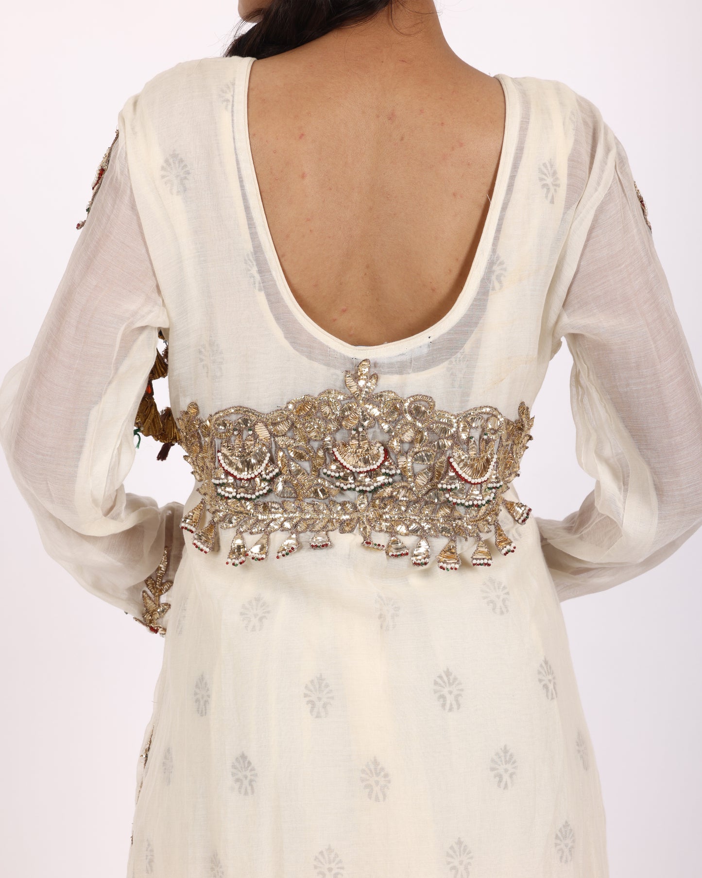 Off White Chanderi Suit