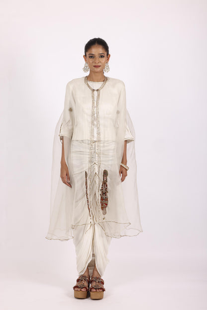 Off White Designer Chanderi Salwar Suits