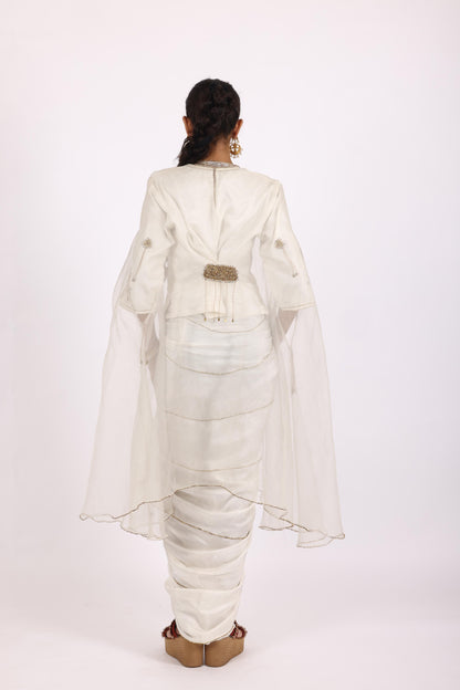 Off White Designer Chanderi Salwar Suits