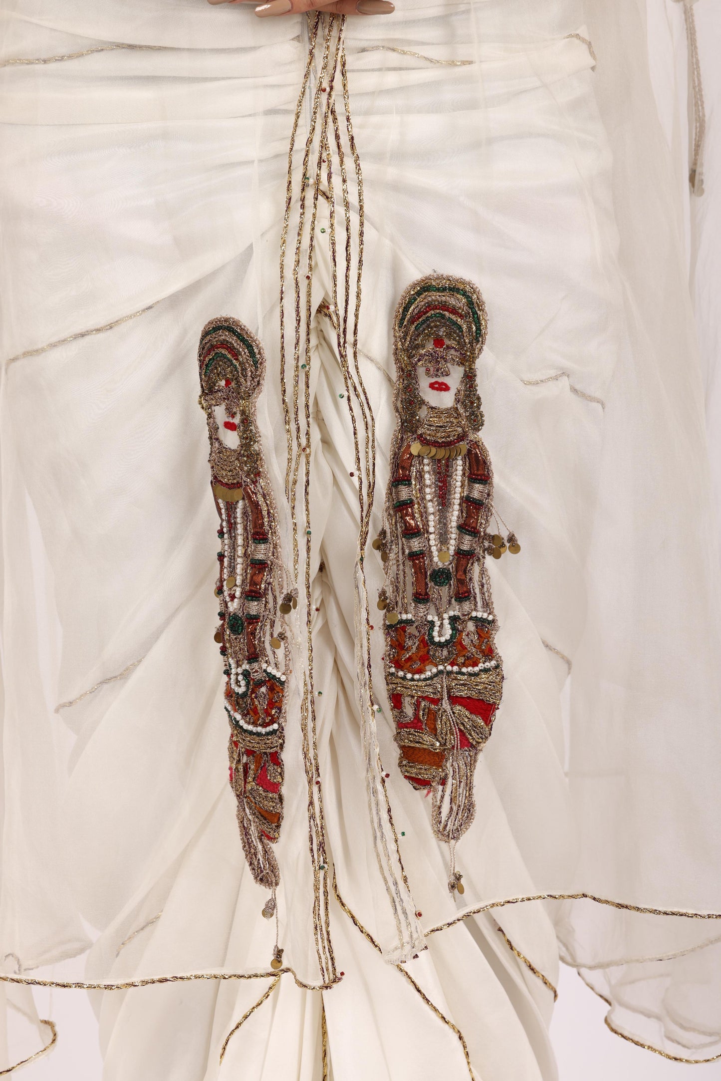 Off White Designer Chanderi Salwar Suits