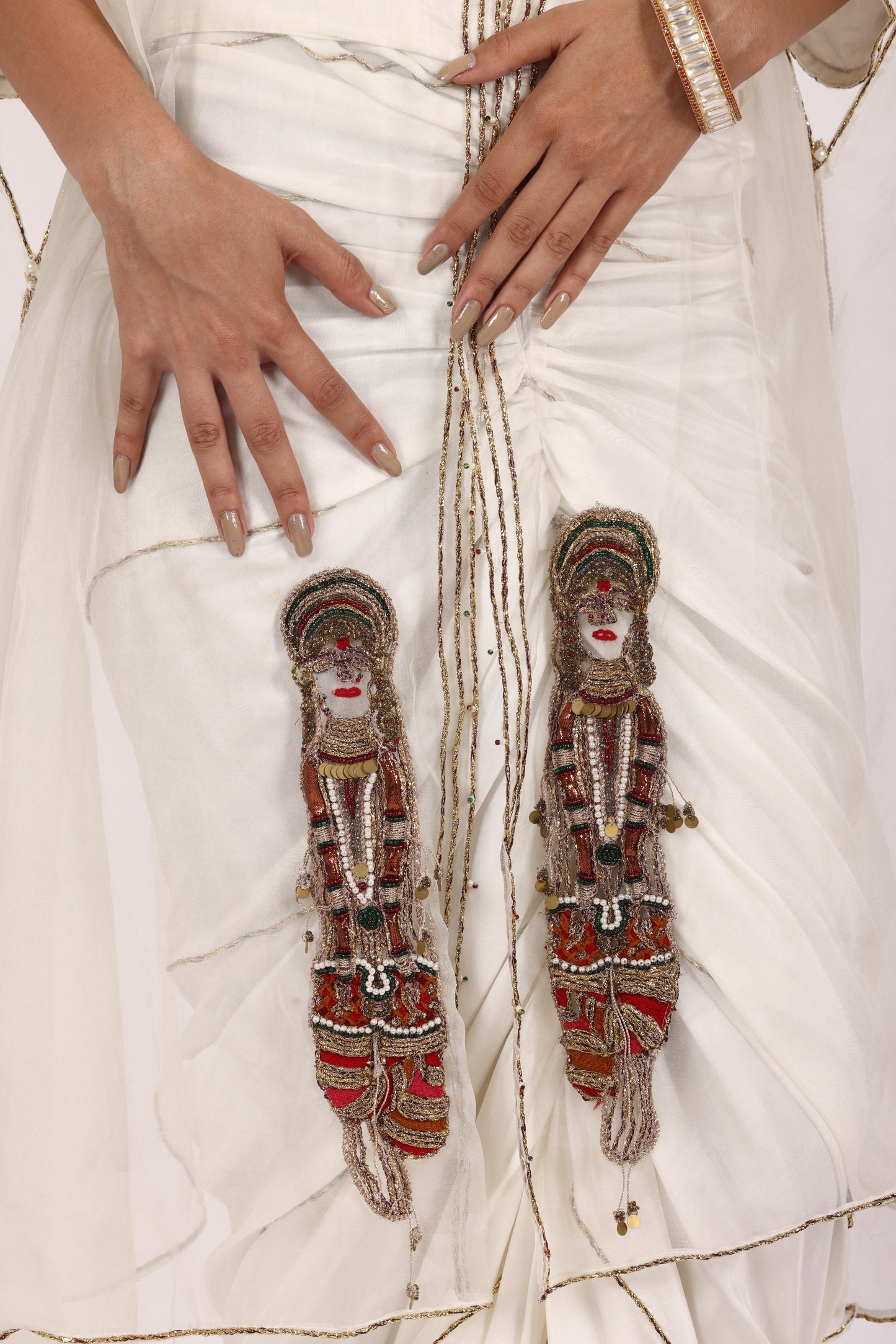 Off White Designer Chanderi Salwar Suits