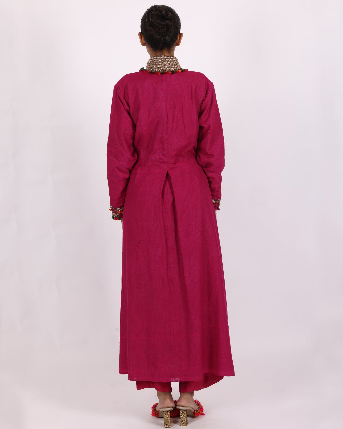 Magenta Matka Silk Suit