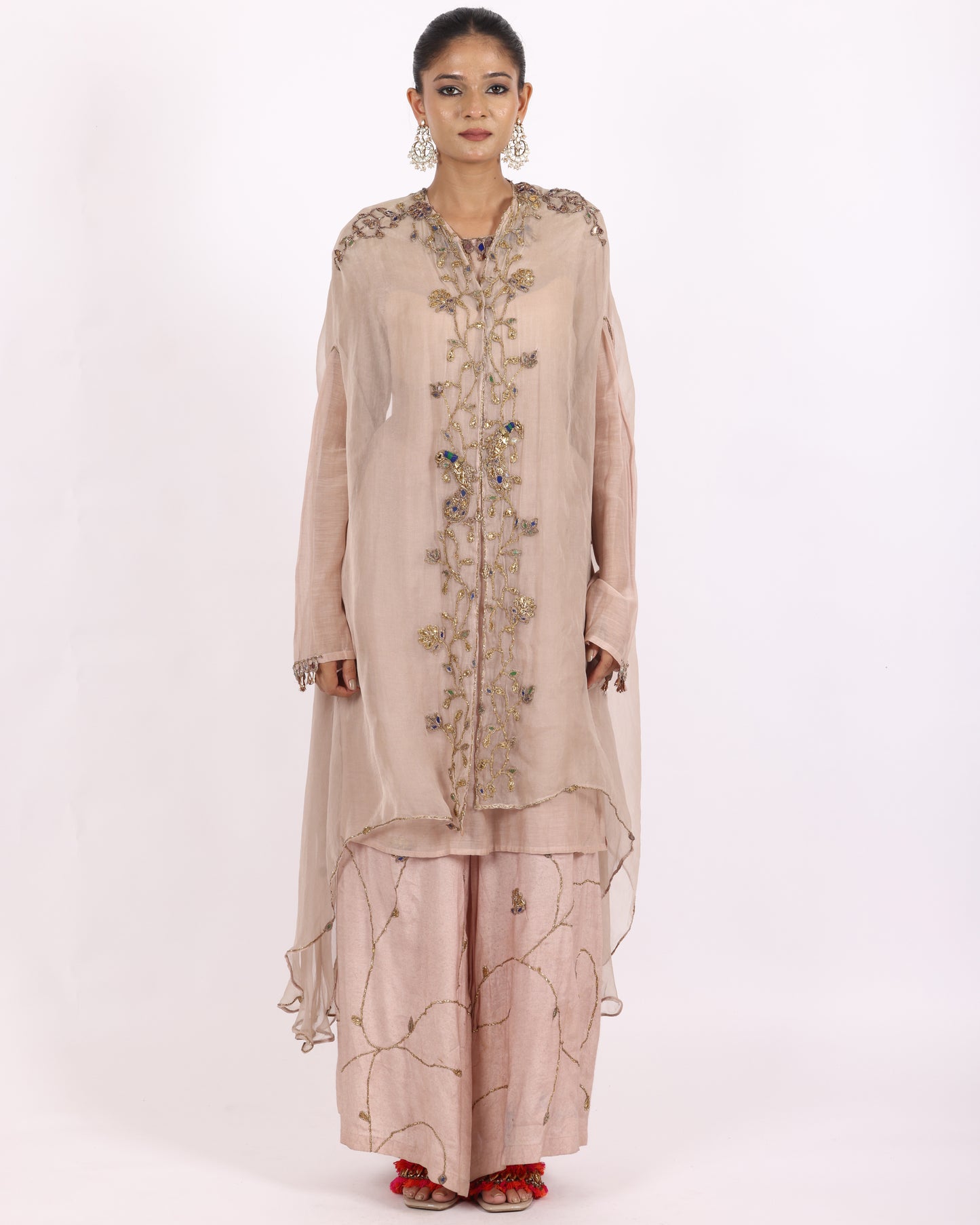 Pale Pink Crape Suit