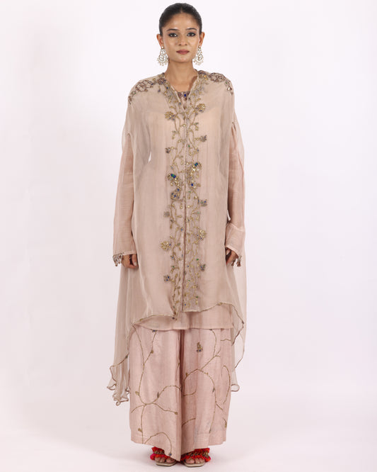 Pale Pink Crape Suit