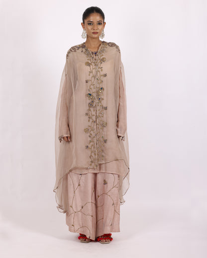 Pale Pink Crape Suit