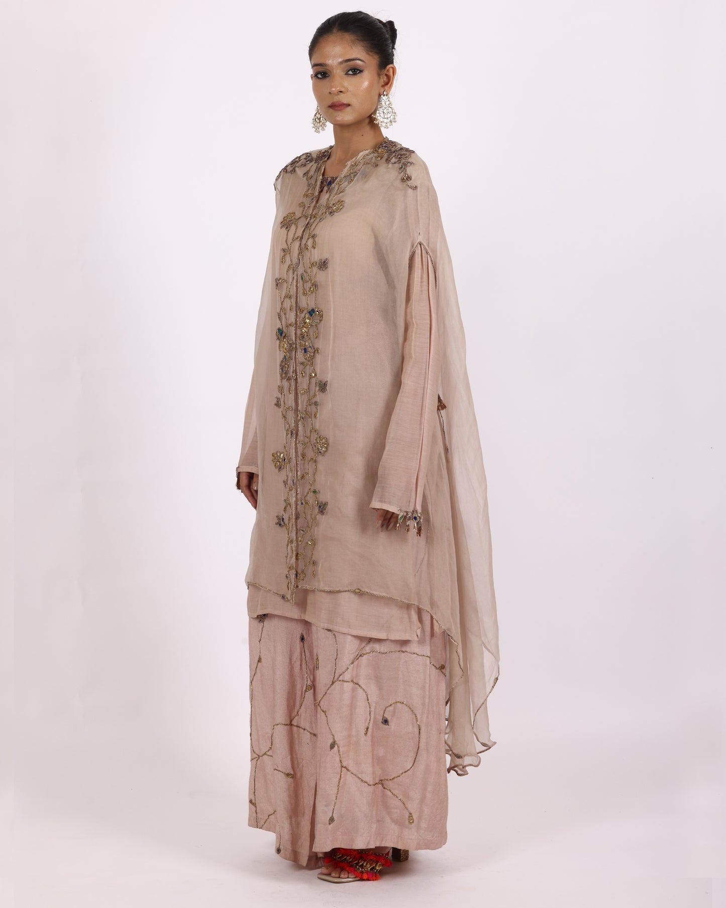 Pale Pink Crape Suit