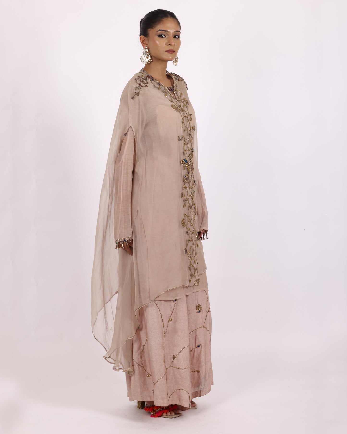 Pale Pink Crape Suit