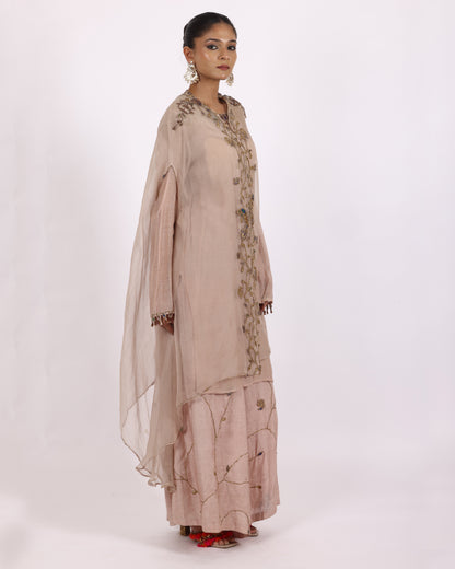 Pale Pink Crape Suit