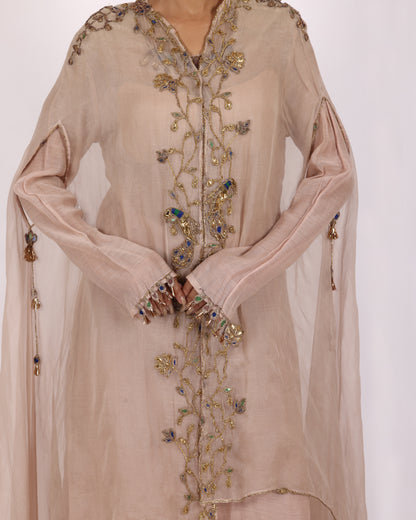 Pale Pink Crape Suit