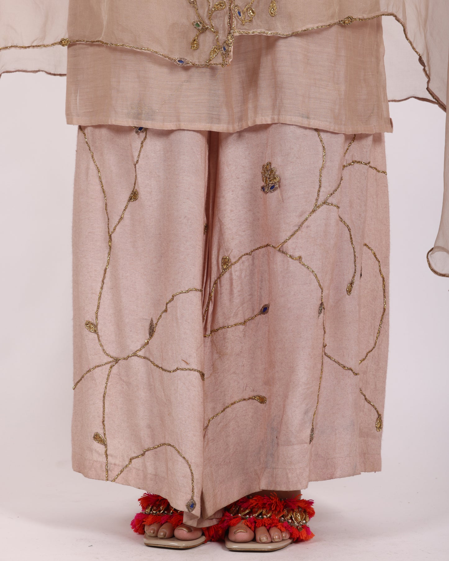 Pale Pink Crape Suit