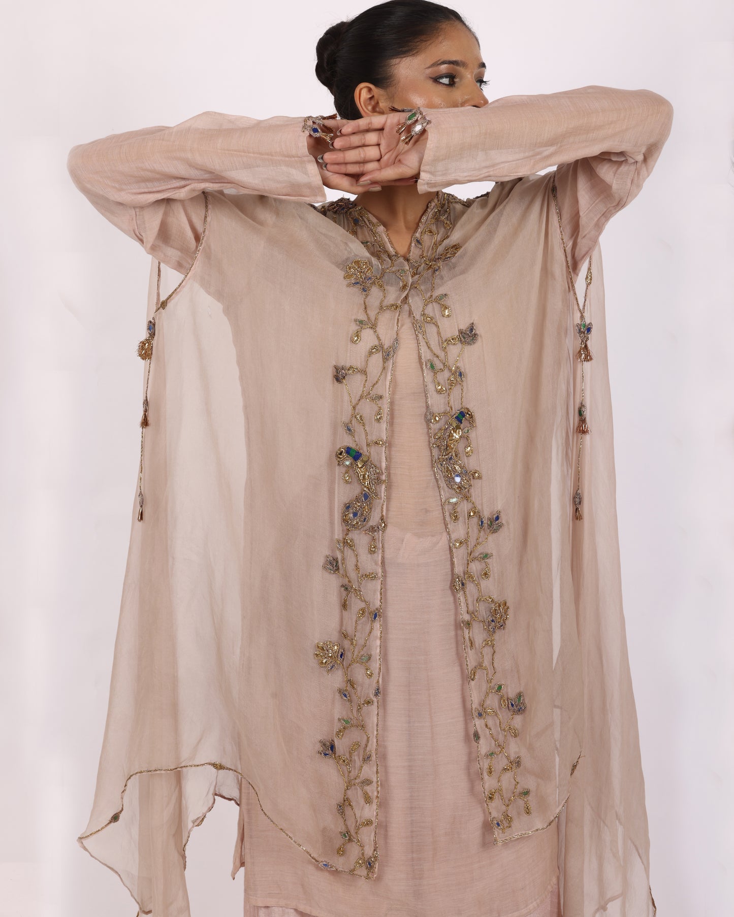 Pale Pink Crape Suit