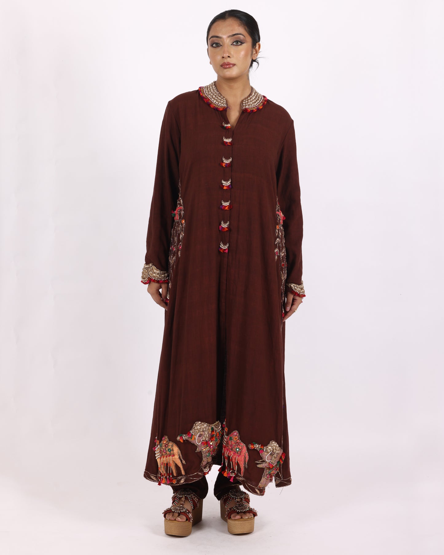 Brown Matka Silk Suit