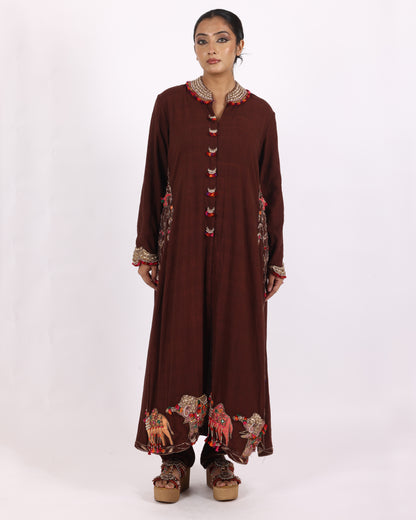 Brown Matka Silk Suit