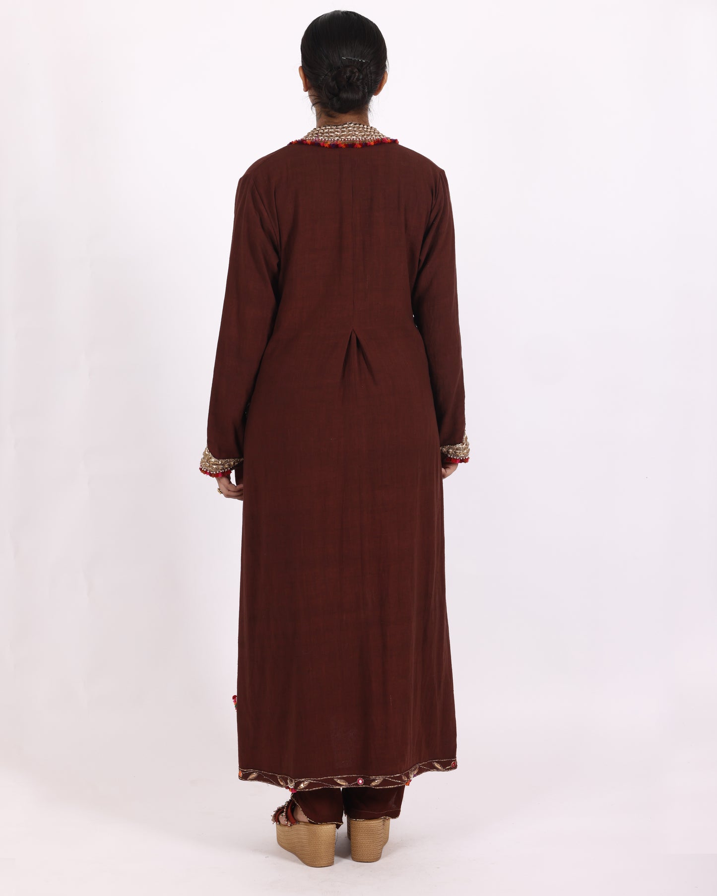 Brown Matka Silk Suit