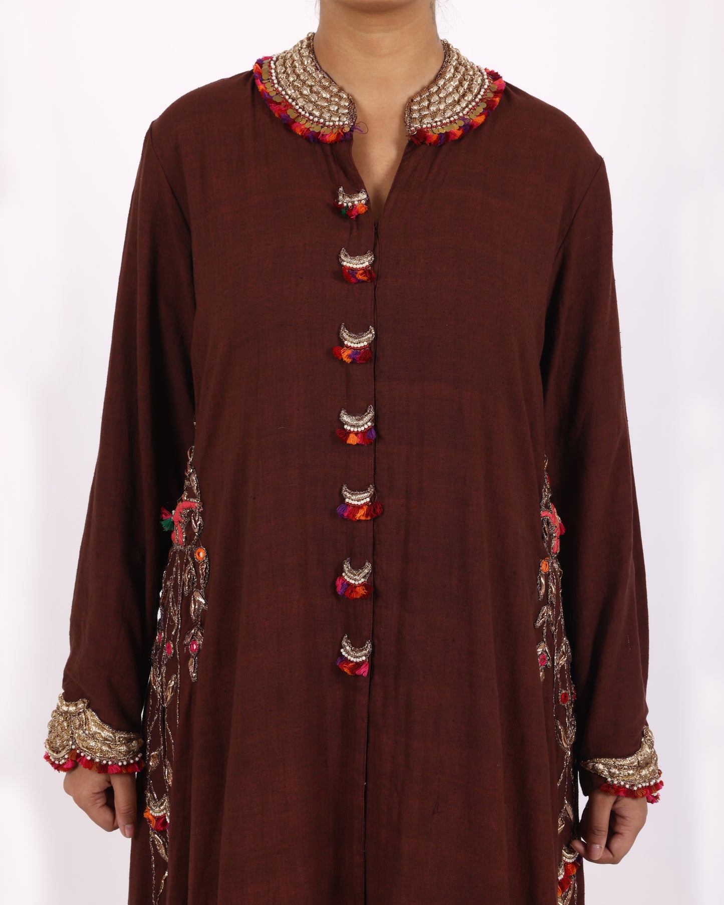 Brown Matka Silk Suit