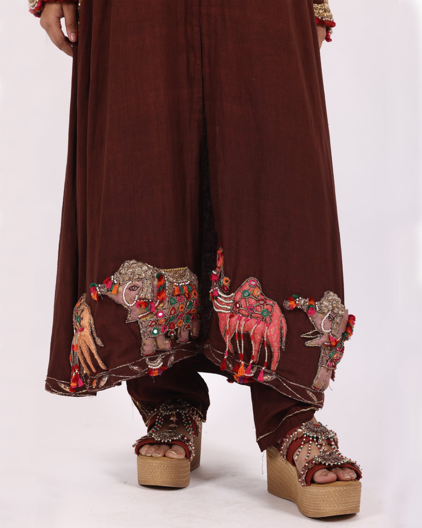 Brown Matka Silk Suit
