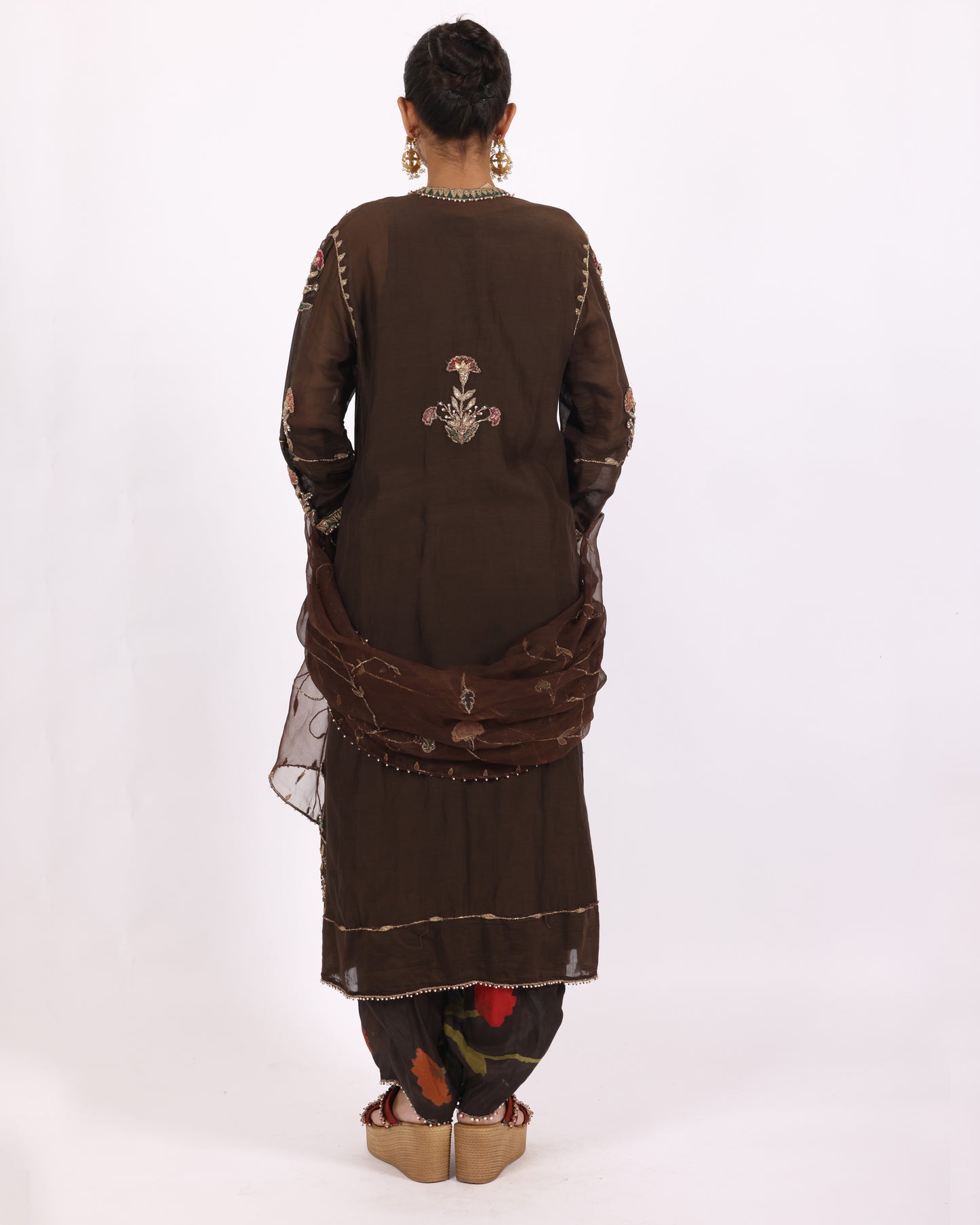 Brown Chanderi Suit