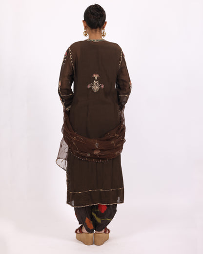 Brown Chanderi Suit