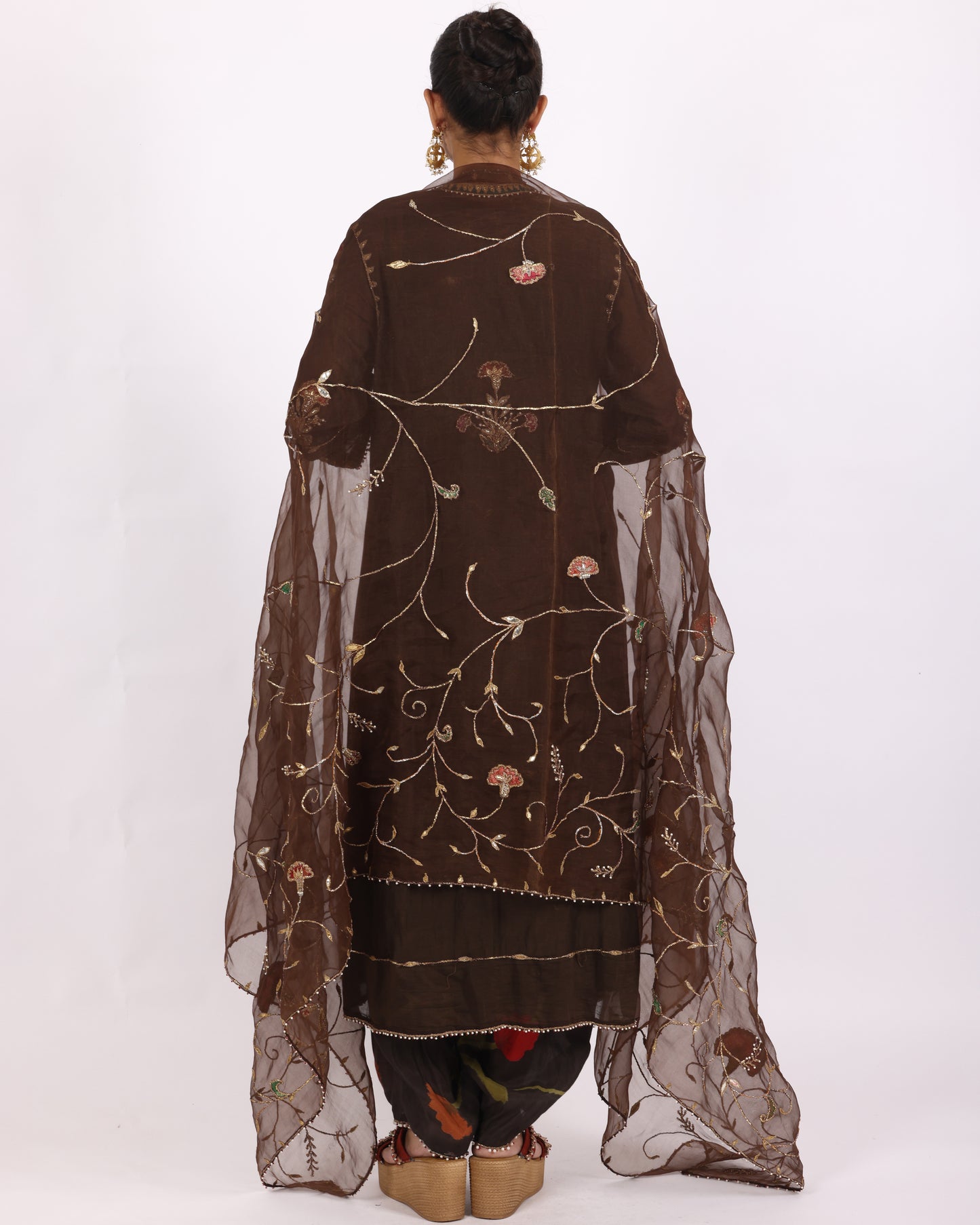 Brown Chanderi Suit