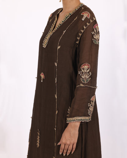 Brown Chanderi Suit