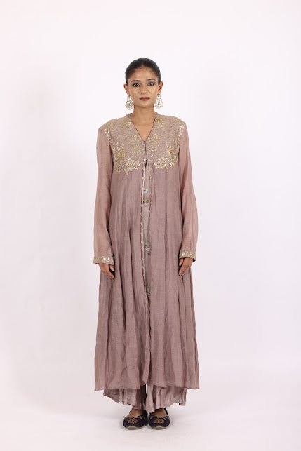 Mauve Chanderi Suit