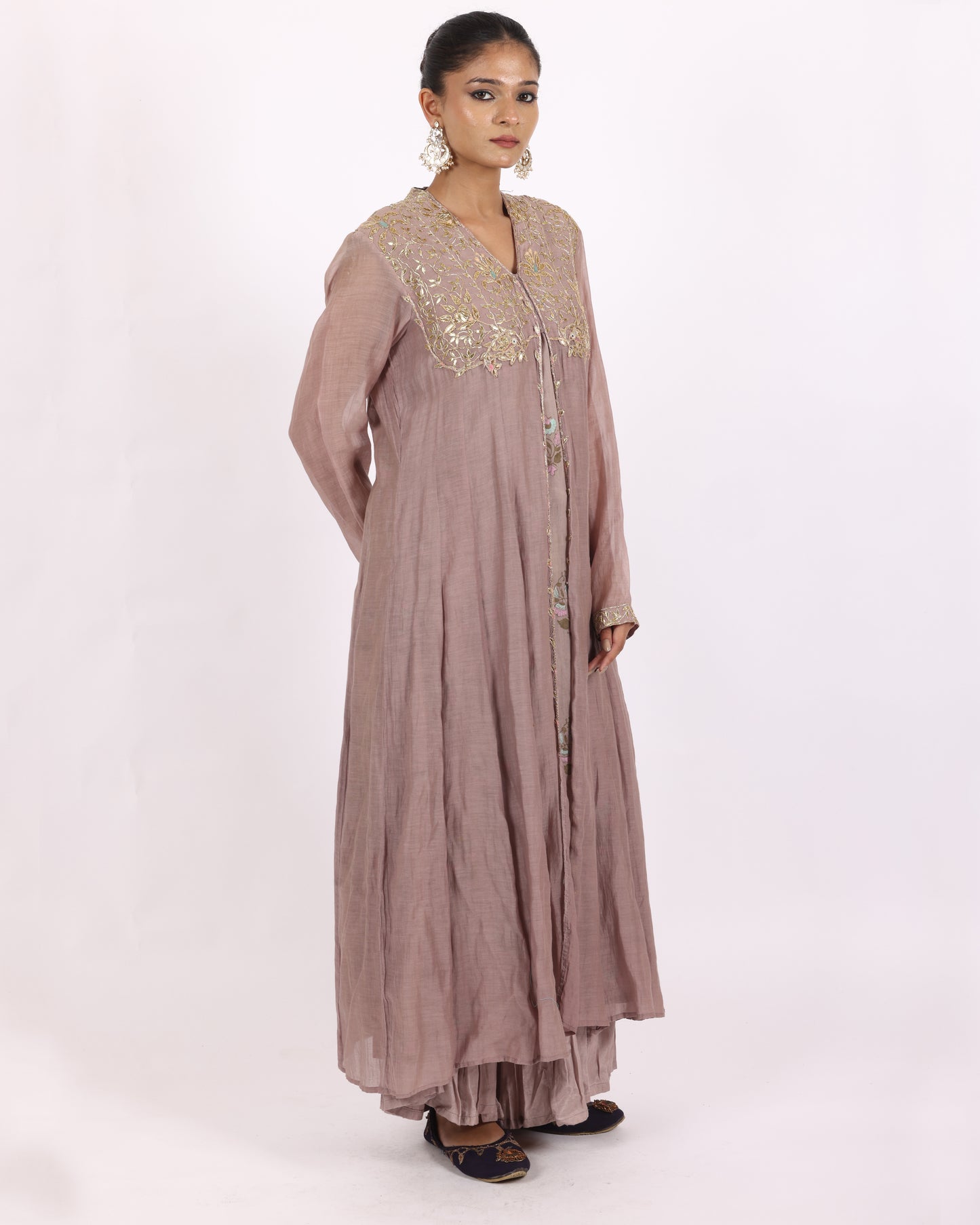 Mauve Chanderi Suit
