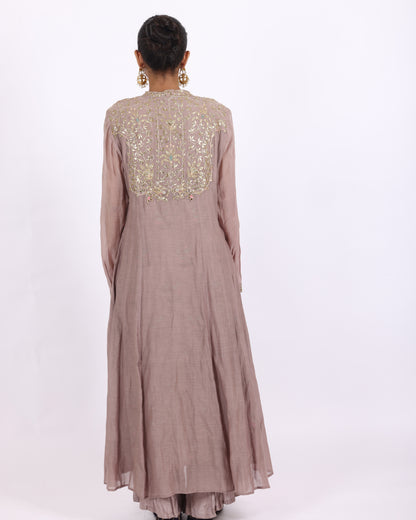 Mauve Chanderi Suit