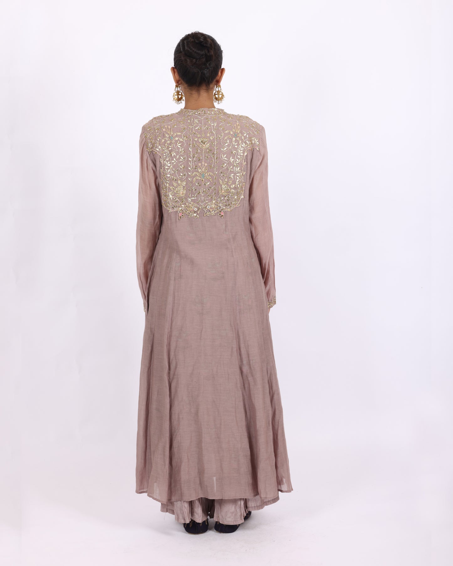 Mauve Chanderi Suit