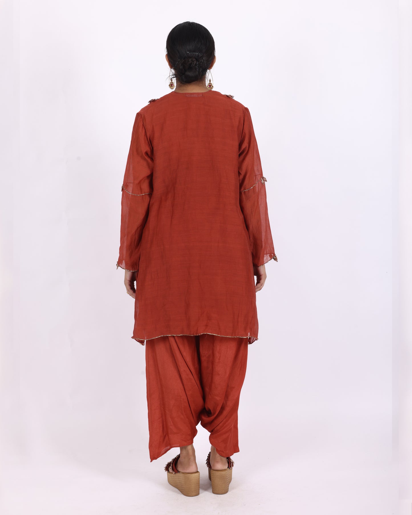 Rust Chanderi Suit