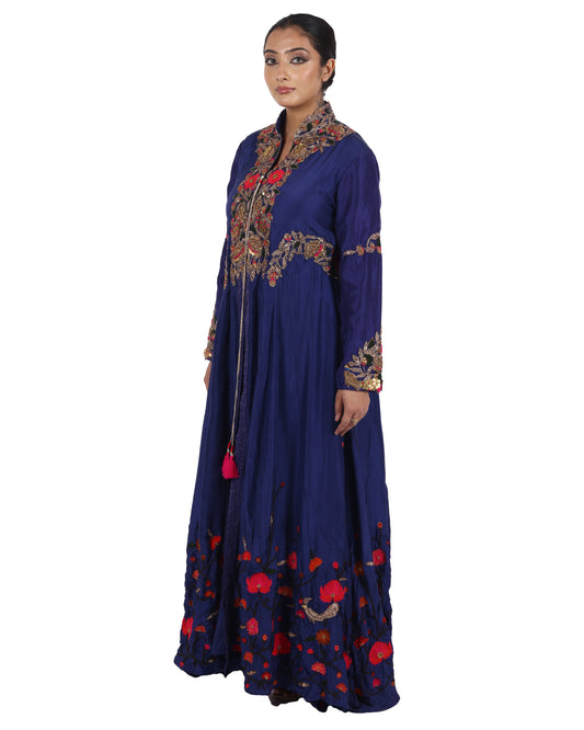Navy Blue Silk Salwar Suit