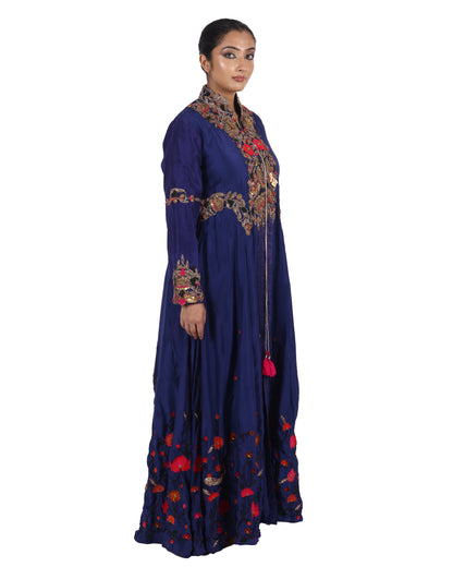 Navy Blue Silk Salwar Suit