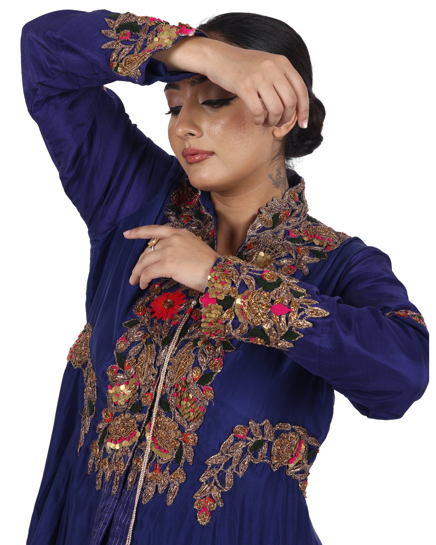 Navy Blue Silk Salwar Suit