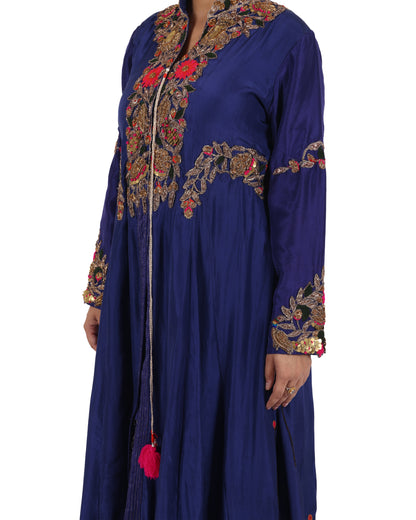 Navy Blue Silk Salwar Suit