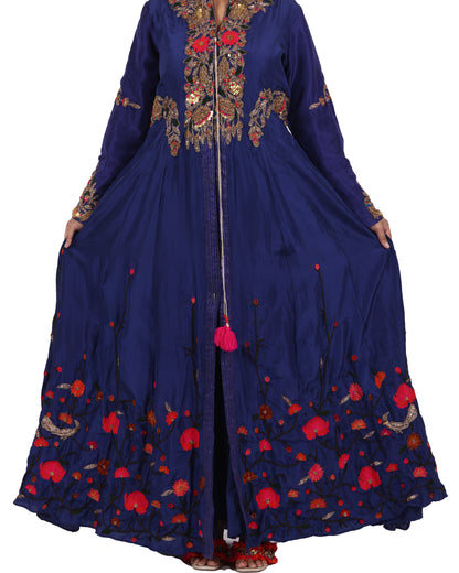 Navy Blue Silk Salwar Suit