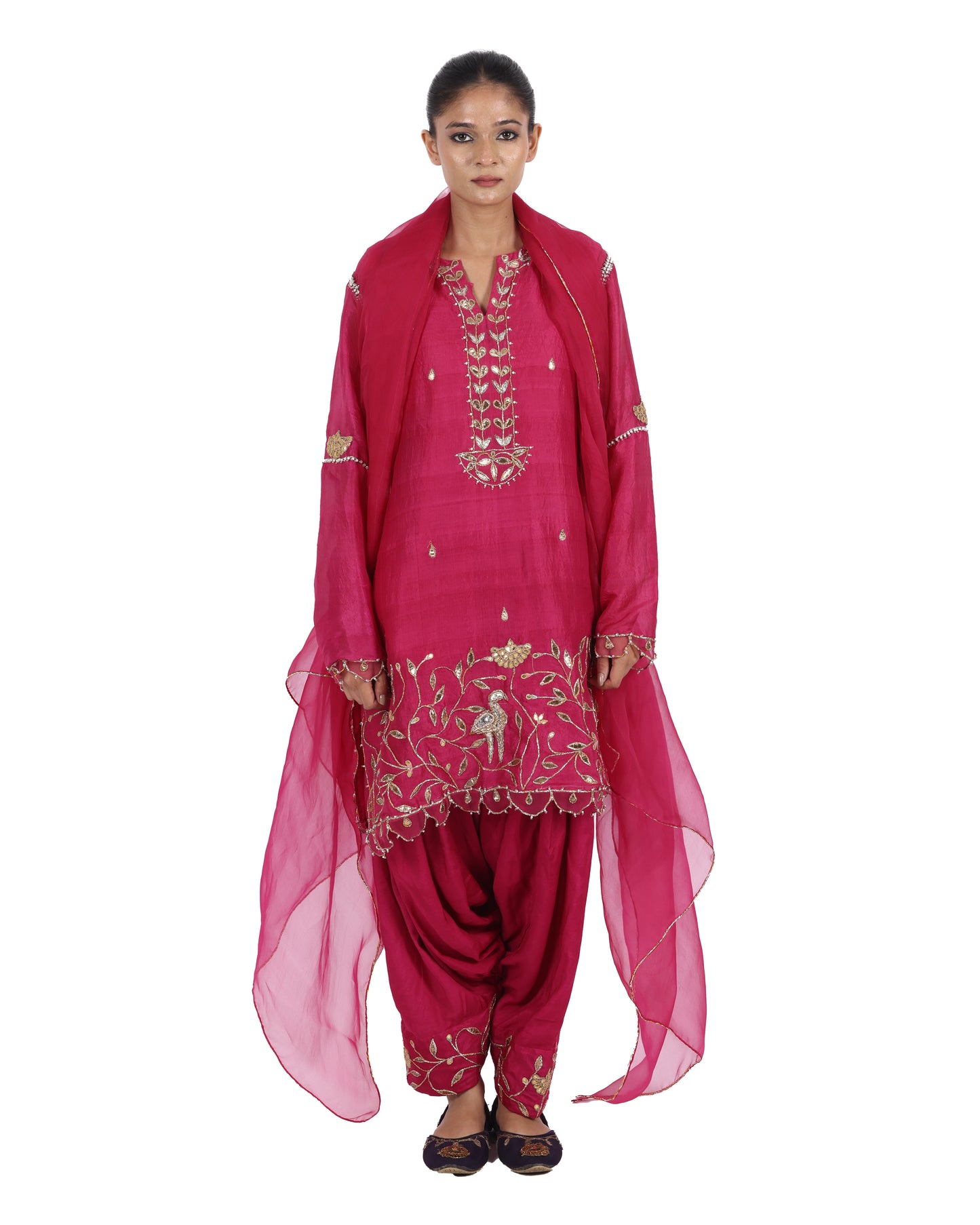 Vibrant Magenta Silk Suit