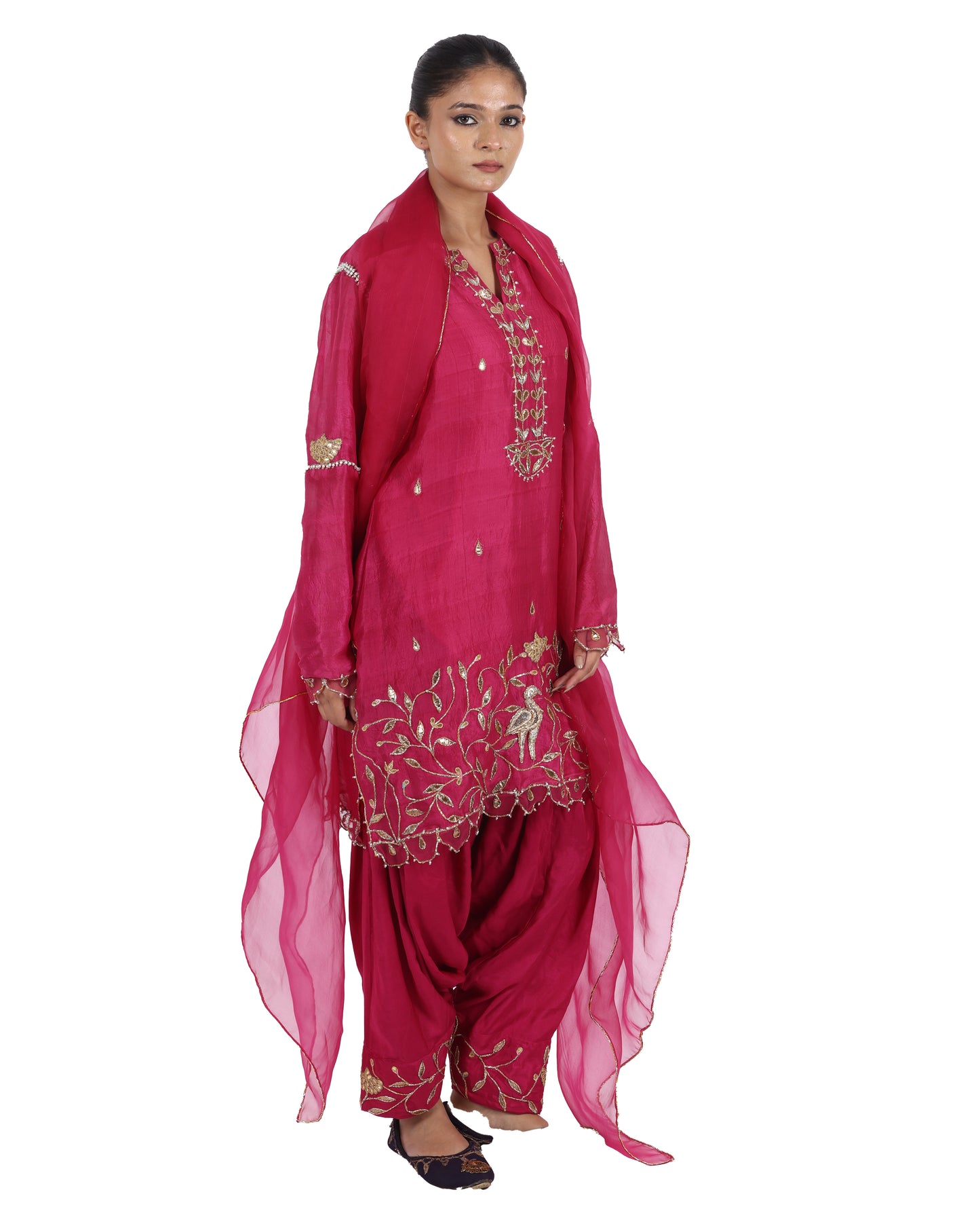 Vibrant Magenta Silk Suit