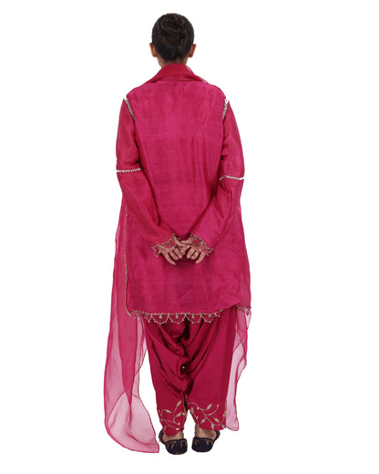 Vibrant Magenta Silk Suit