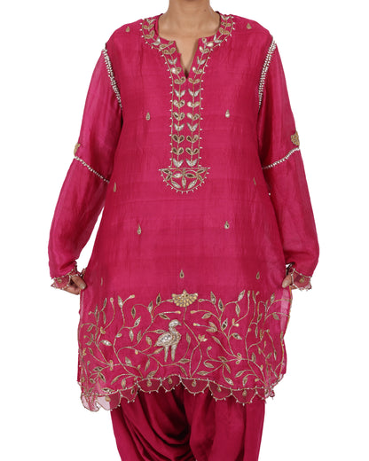 Vibrant Magenta Silk Suit