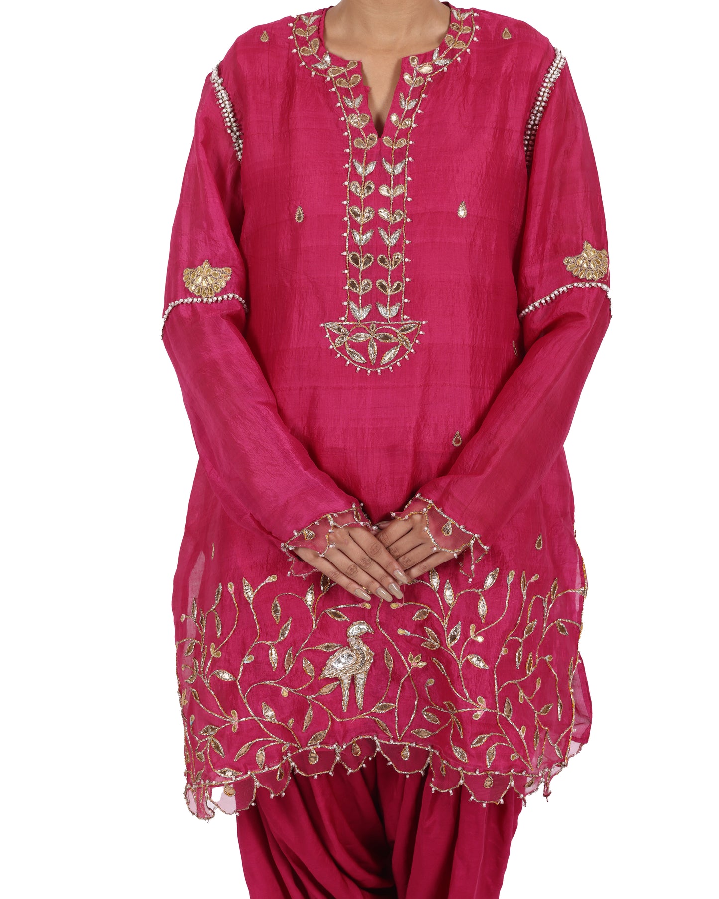 Vibrant Magenta Silk Suit