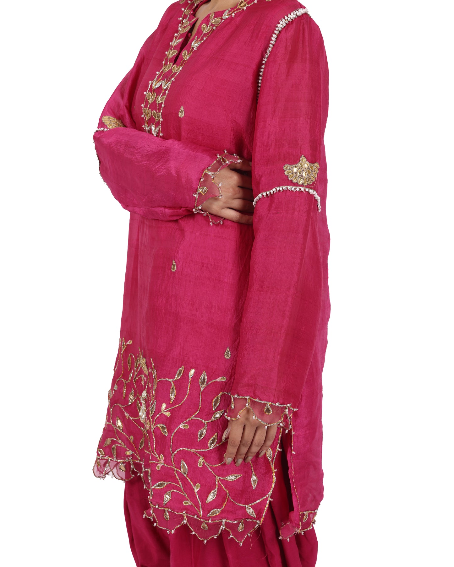 Vibrant Magenta Silk Suit