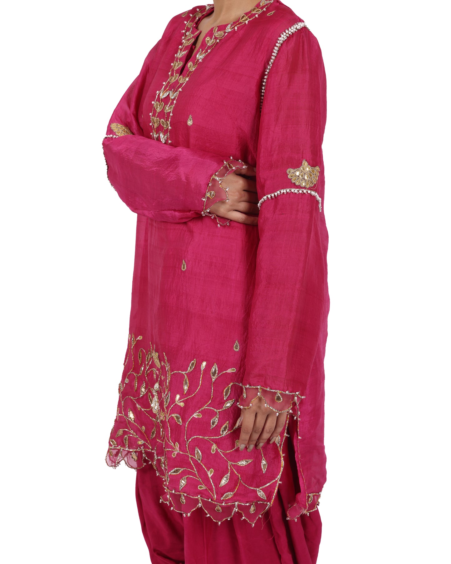 Vibrant Magenta Silk Suit