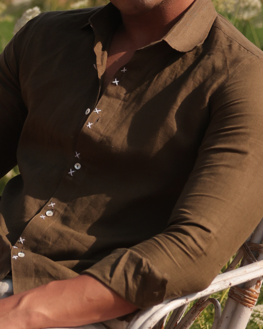 Breeze Hand-Embroidered Linen Shirt