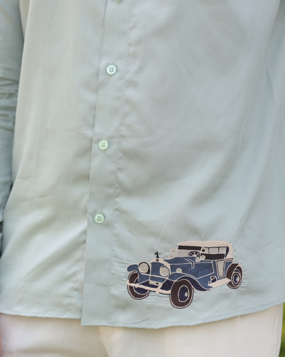 Monaco Hand-Embroidered Linen Shirt