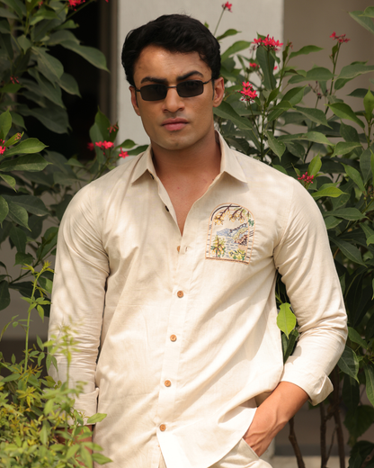 Capri Hand-Embroidered Linen Shirt