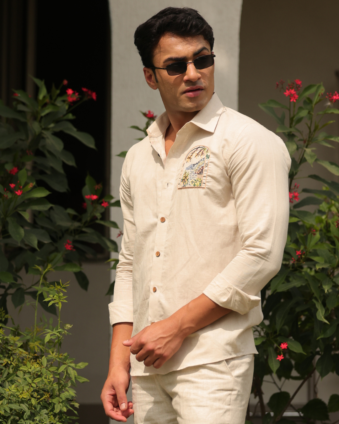 Capri Hand-Embroidered Linen Shirt