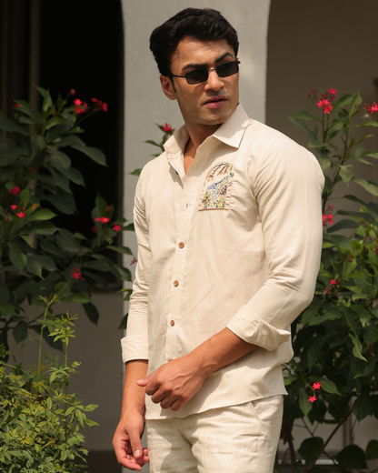 Capri Hand-Embroidered Linen Shirt